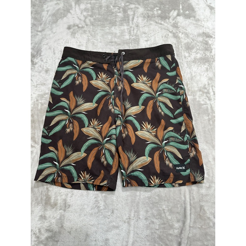 Hurley Board Shorts Men's Size‎ 30 Multicolor Floral Hawaiian Drawstring Pocket